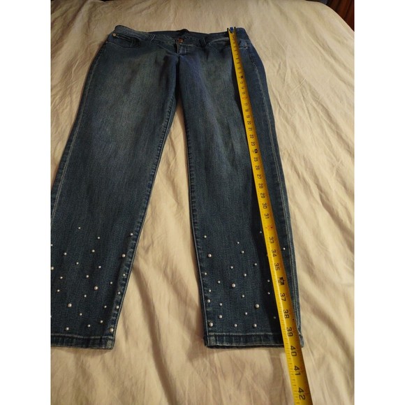 Thalia Sodi Jeans Size 18 Blue Pearl Studs - Picture 5 of 11